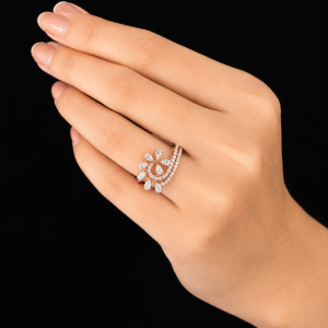 Floral Leaf Diamond Ring